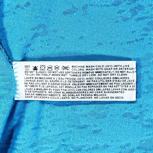 Roxy Burnout Tee | 3/4 Sleeve | Aqua Blue | Medium | Scoop Neck Top | Women's - Picture 13 of 13